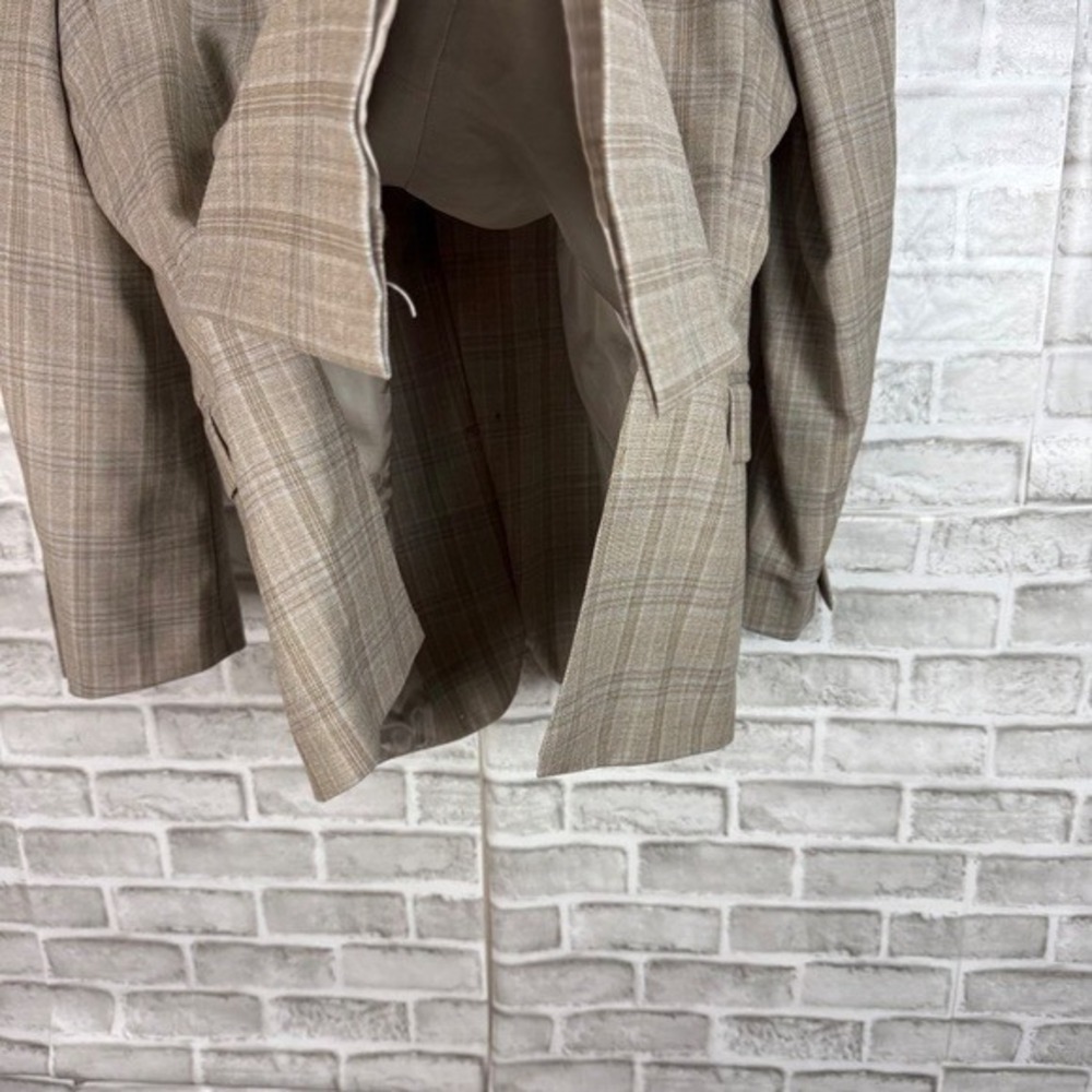 Brooks Brothers Regent Fit Light Beige Plaid 2 Button Blazer Suit Jacket Men 46R - Picture 5 of 13